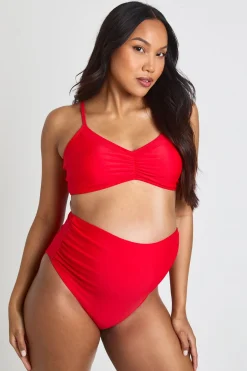 boohoo Culotte De Bikini Maternité Taille Haute Froncée<Femme Maillots De Bain|Tenues De Plage