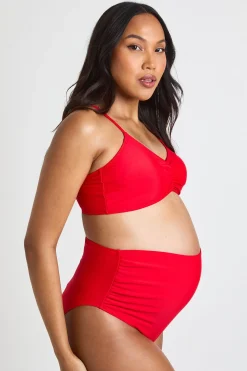 boohoo Culotte De Bikini Maternité Taille Haute Froncée<Femme Maillots De Bain|Tenues De Plage