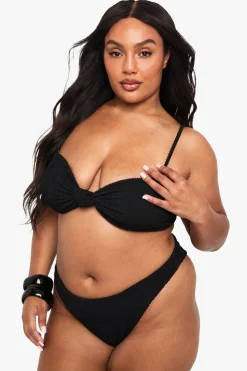 Culotte De Bikini Taille Haute Froncée Grande Taille