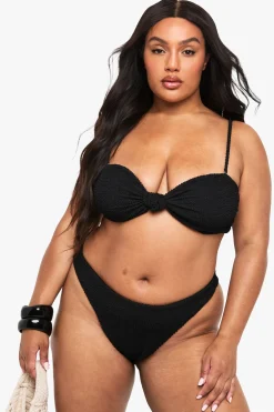 Culotte De Bikini Taille Haute Froncée Grande Taille