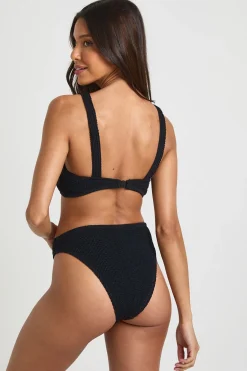 boohoo Culotte De Bikini Taille Haute Plissée Avec Bordure Coquillage<Femme Maillots De Bain|Tenues De Plage
