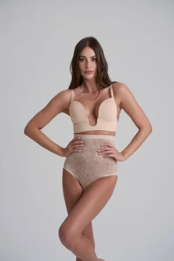 KarenMillen Culotte Gainante Taille Haute En Dentelle<Femme Lingerie Et Sous-Vêtements|Satin Et Dentelle