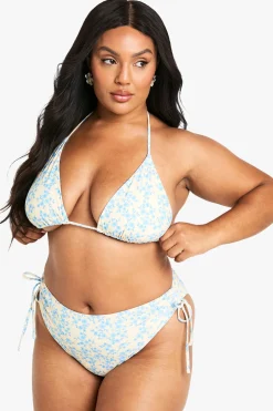 Culotte haute taille de contrôle du ventre à imprimé Ditsy Plus