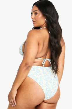 Culotte haute taille de contrôle du ventre à imprimé Ditsy Plus