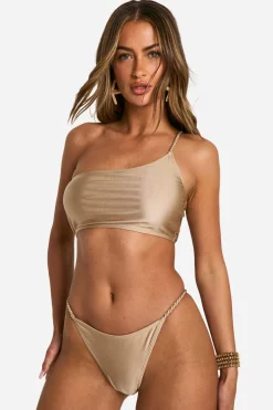 Culottes de bikini à jambes hautes tressées