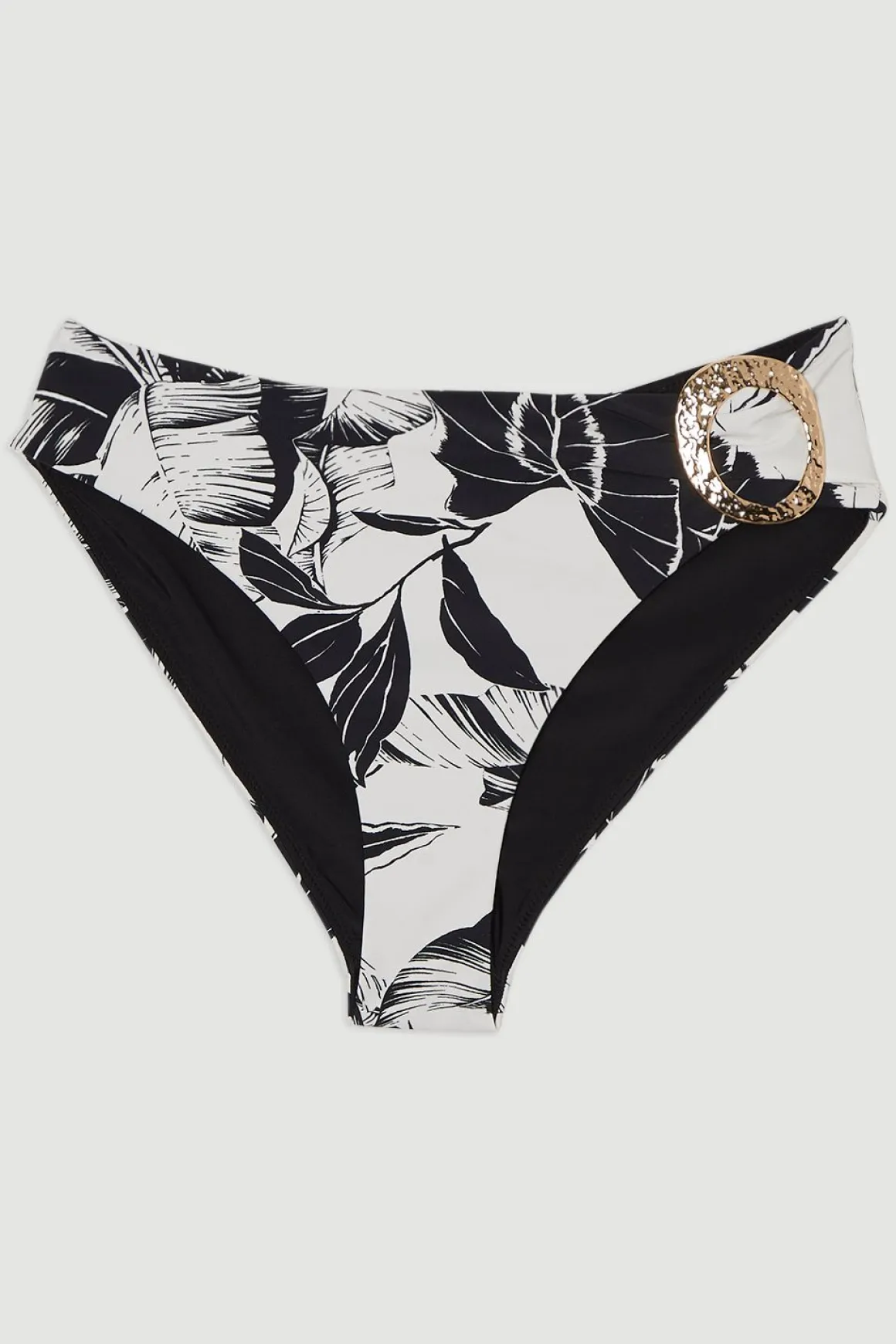 Culottes de bikini à taille haute avec imprimé palmier
