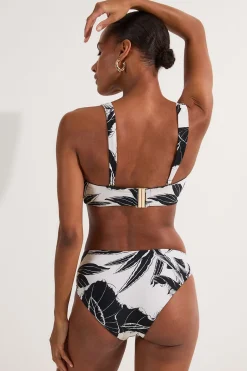 Culottes de bikini à taille haute avec imprimé palmier