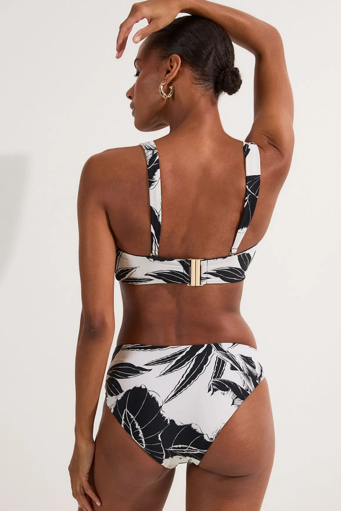 Culottes de bikini à taille haute avec imprimé palmier