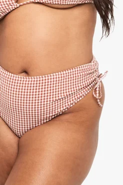 Culotte Taille Haute Froncée À Carreaux Vichy Seersucker Grande Taille