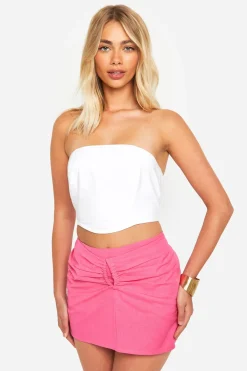 boohoo Cut Out Detail Linen Look Mini Skirt<Femme Jupes|Jupes