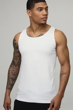boohooMAN Débardeur Ajusté Basique Muscle Fit<Homme Indispensables Grande Taille|Tout Afficher
