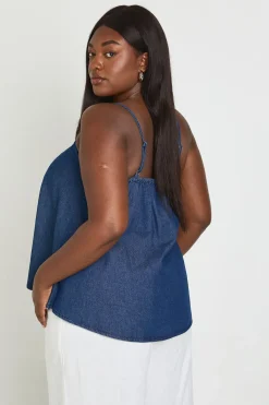 boohoo Débardeur Ample En Chambray Grande Taille<Femme Tops