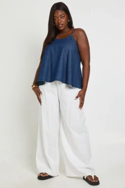 boohoo Débardeur Ample En Chambray Grande Taille<Femme Tops
