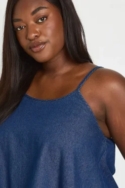 boohoo Débardeur Ample En Chambray Grande Taille<Femme Tops