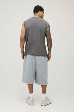 Débardeur Ample Oversize Anthracite À Coutures Apparentes Avec Imprimé Aigle