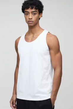 boohooMAN Débardeur basique à broderie signature BM Regular Fit<Homme Essentiels