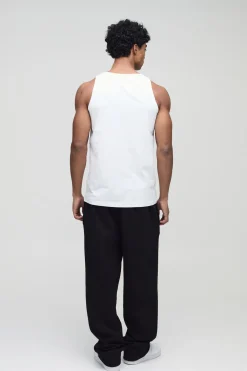 boohooMAN Débardeur basique à broderie signature BM Regular Fit<Homme Essentiels