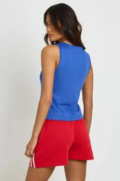 Débardeur Boutonné En Tissu Slub