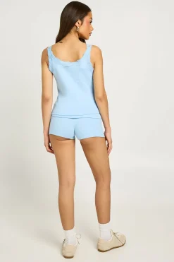 boohoo Débardeur À Bretelles Avec Bordure En Dentelle<Femme Satin Et Dentelle|Tops