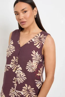 Wallis Débardeur À Bretelles Avec Imprimé Palmiers Et Boutons<Femme Tops