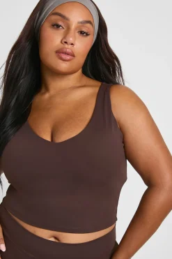 boohoo Débardeur cintré à coutures Supersoft Plus<Femme Looks Chocolat|Athleisure