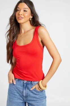 boohoo Débardeur Col Carré En Tissu Slinky Mat<Femme Tops