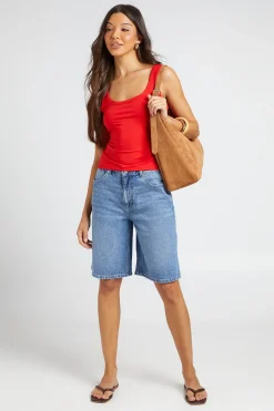 boohoo Débardeur Col Carré En Tissu Slinky Mat<Femme Tops