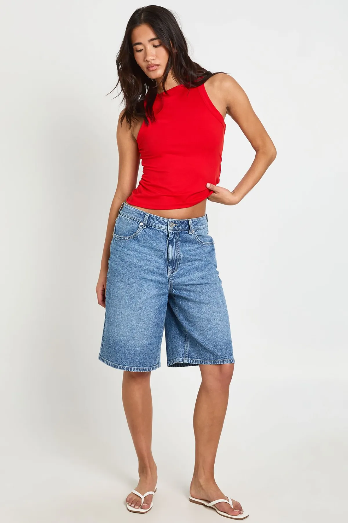 boohoo Débardeur Col Montant Racer Ultra Doux En Tissu Slinky Mat<Femme Tops