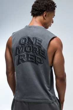 boohooMAN Débardeur Coupe Regular One More Rep Effet Délavé<Femme Athleisure|T-Shirts Et Débardeurs