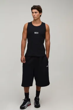 boohooMAN Débardeur Court Muscle Fit Avec Slogan Provocateur<Homme Tout Afficher