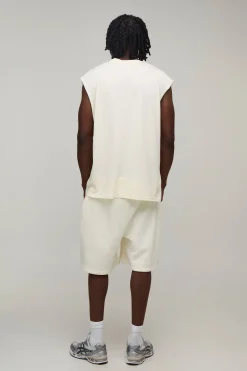 boohooMAN Débardeur Écru Oversize Imprimé Carte Postale Pour Grande Taille<Homme Tout Afficher|Tout Afficher