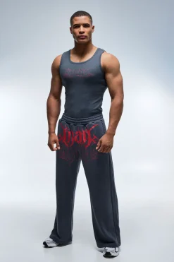 boohooMAN Débardeur Côtelé Ajusté Muscle Fit Homme Actif<Femme Athleisure