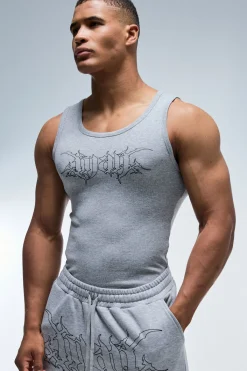 boohooMAN Débardeur Côtelé Ajusté Muscle Fit Homme<Femme Athleisure