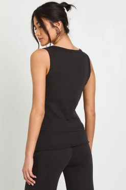 boohoo Débardeur Côtelé À Boutons<Femme Tops