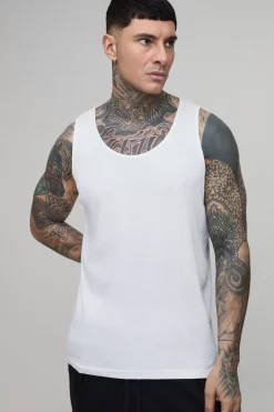 Débardeur Côtelé Coupe Regular Basique Pour Homme Grand