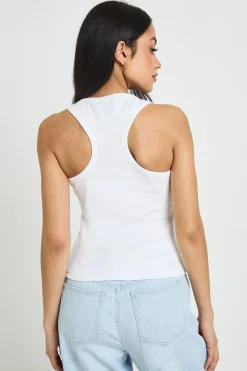 boohoo Débardeur Côtelé À Dos Nageur Et Col En V<Femme Tops