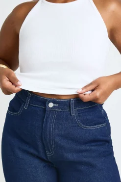 boohoo Débardeur Côtelé Grande Taille À Col Bateau Et Bretelles<Femme Tops