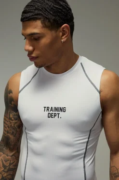 Débardeur De Performance Coupe Ajustée Musclée Coutures Contrastées Training Dept