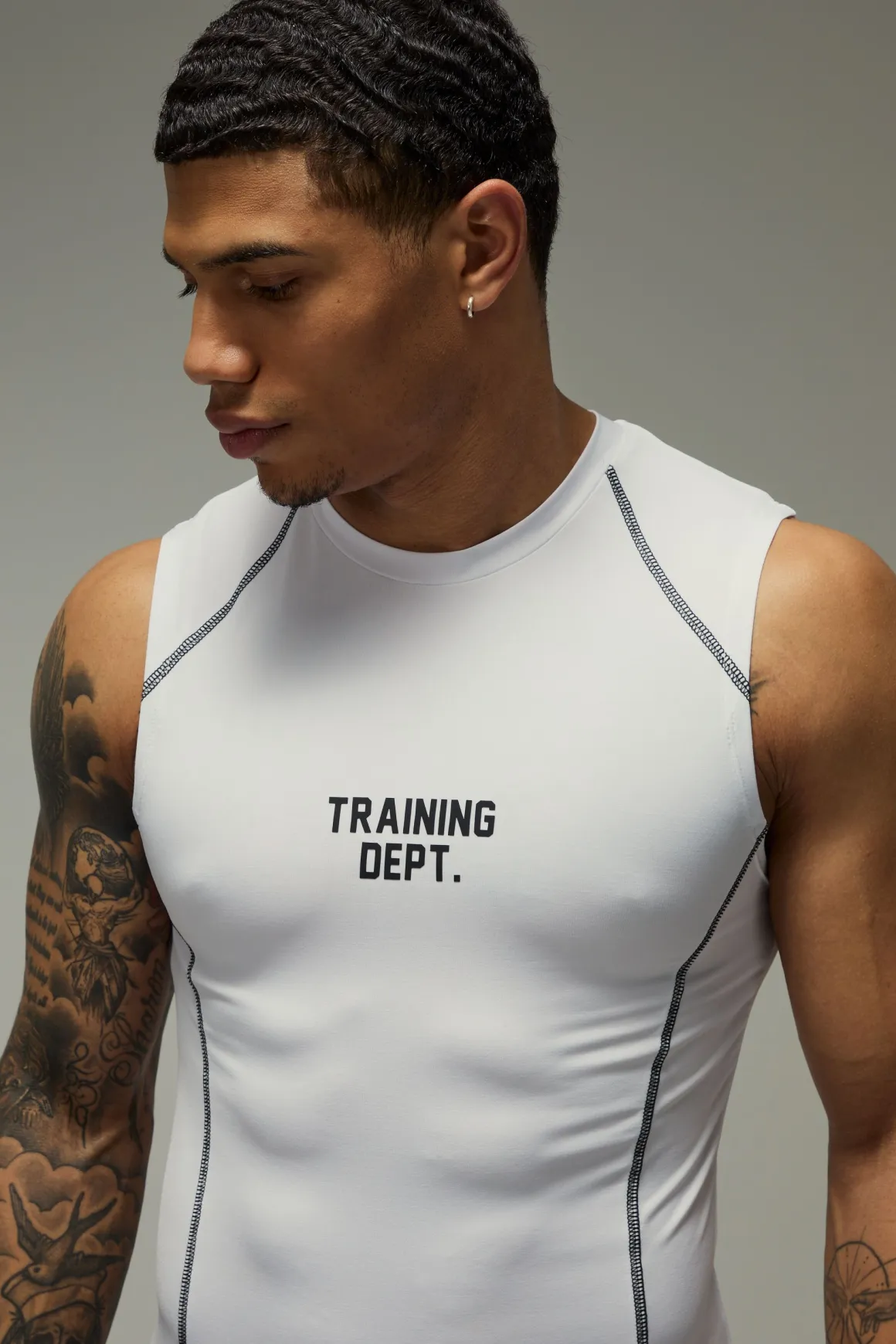 Débardeur De Performance Coupe Ajustée Musclée Coutures Contrastées Training Dept
