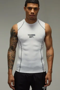 Débardeur De Performance Coupe Ajustée Musclée Coutures Contrastées Training Dept