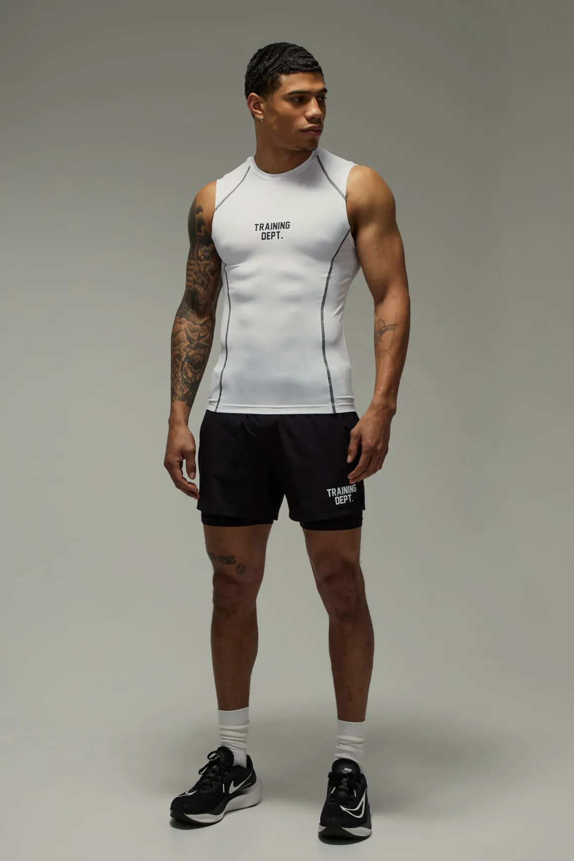 Débardeur De Performance Coupe Ajustée Musclée Coutures Contrastées Training Dept