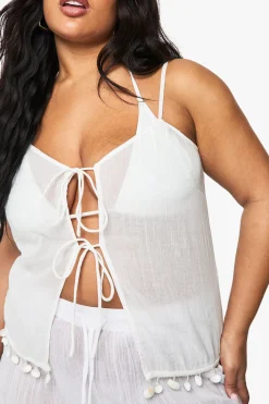 boohoo Débardeur de plage orné de coquilles Plus<Femme Tenues De Plage