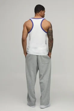Débardeur De Sport À Col Contrasté Avec Broderie Coupe Regular