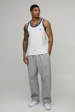 Débardeur De Sport À Col Contrasté Avec Broderie Coupe Regular