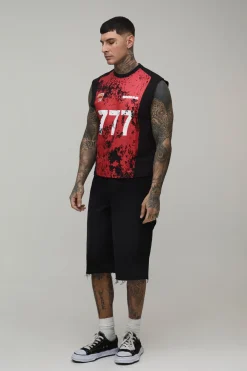 boohooMAN Débardeur De Sport Oversize À Imprimé Craquelé Pour Homme Grand<Homme Tout Afficher|Tout Afficher