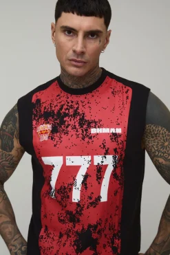 boohooMAN Débardeur De Sport Oversize À Imprimé Craquelé Pour Homme Grand<Homme Tout Afficher|Tout Afficher