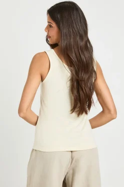 Débardeur Encolure Arrondie En Jersey Slub