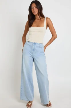 boohoo Débardeur À Encolure Carrée Avec Dos Noué<Femme Tops
