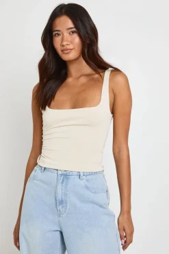 boohoo Débardeur À Encolure Carrée Avec Dos Noué<Femme Tops