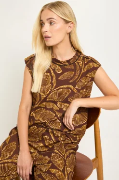 Débardeur En Jersey Avec Passepoil Contrasté Motif Palmier Petite